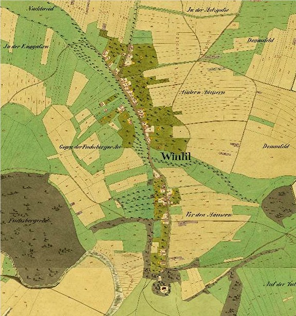 Karte Winkl um 1830