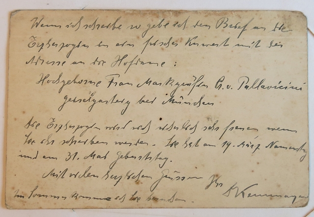 Brief Erzherzogin Maria Josepha 