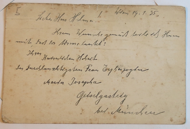 Brief Erzherzogin Maria Josepha 