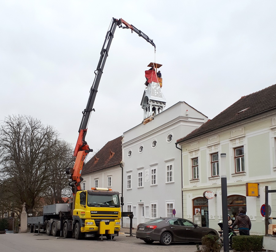 Aufsetzen des Turmes, 4.3.2021
