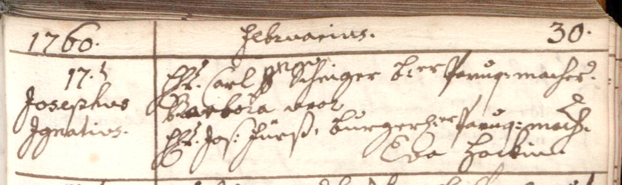 Scheiger Geburt 1760