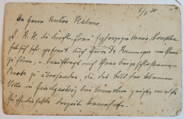 Brief Erzherzogin Maria Josepha